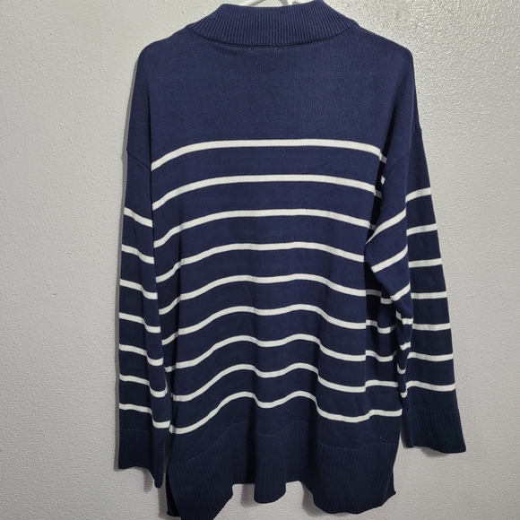 Seraphine Maternity Navy and White Striped Sweater - Picture 2 of 9